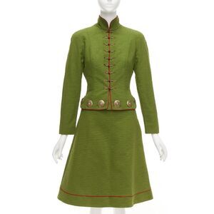 Christian Dior Green Skirt Suit